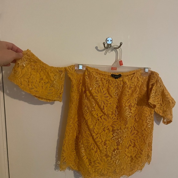 Yellow Floral Strapless Top - Picture 5 of 5